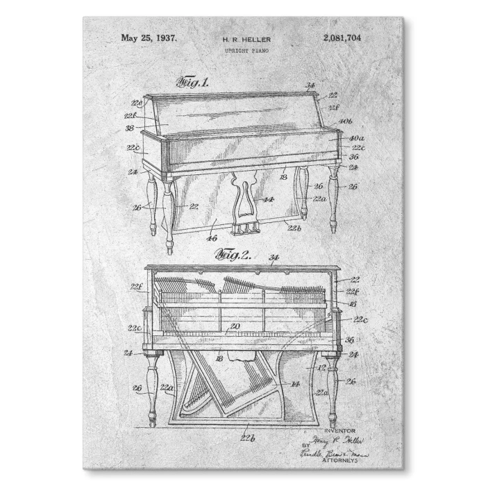 Poster metal Piano Music Stone gift