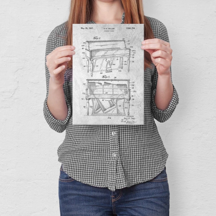 Plakat metalowy Piano Music Stone Prezent