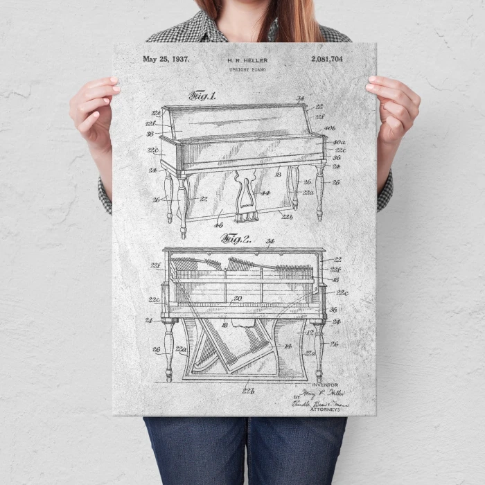Poster metal Piano Music Stone gift