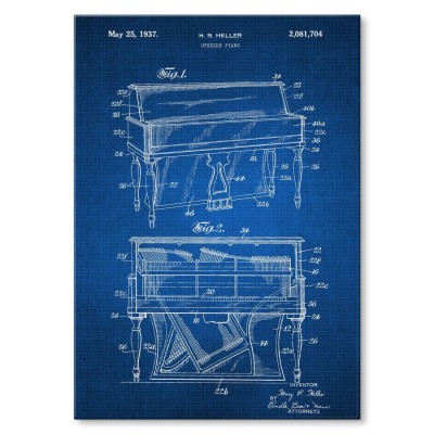 Plakat metalowy Piano Music Tech Prezent