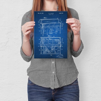 Plakat metalowy Piano Music Tech Prezent