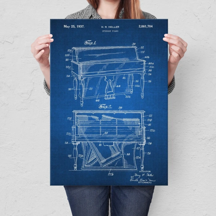 Poster metal Piano Music Tech gift