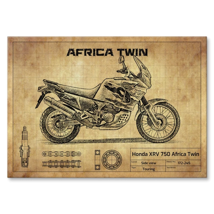 Plakat metalowy Honda XRV 750 Africa Twin Prezent