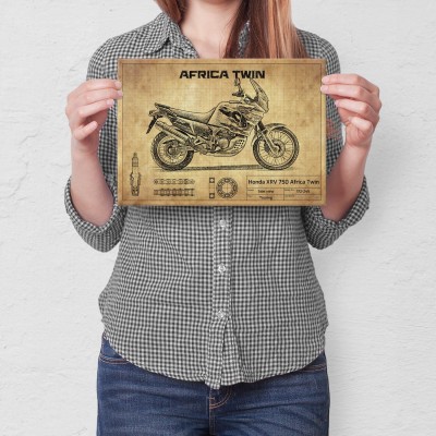 Plakat metalowy Honda XRV 750 Africa Twin Prezent