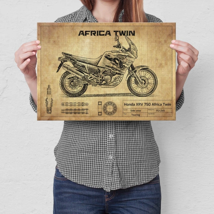Plakat metalowy Honda XRV 750 Africa Twin Prezent