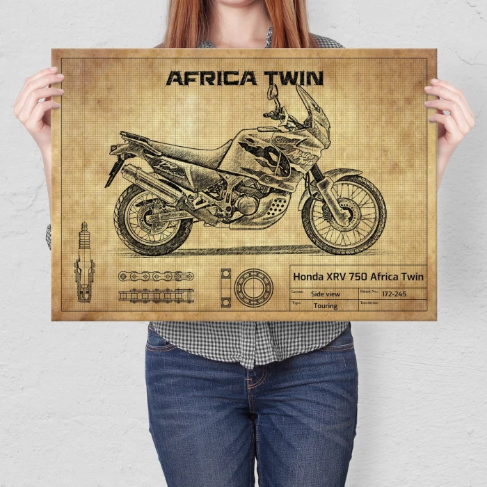 Poster metal Honda XRV 750 Africa Twin gift