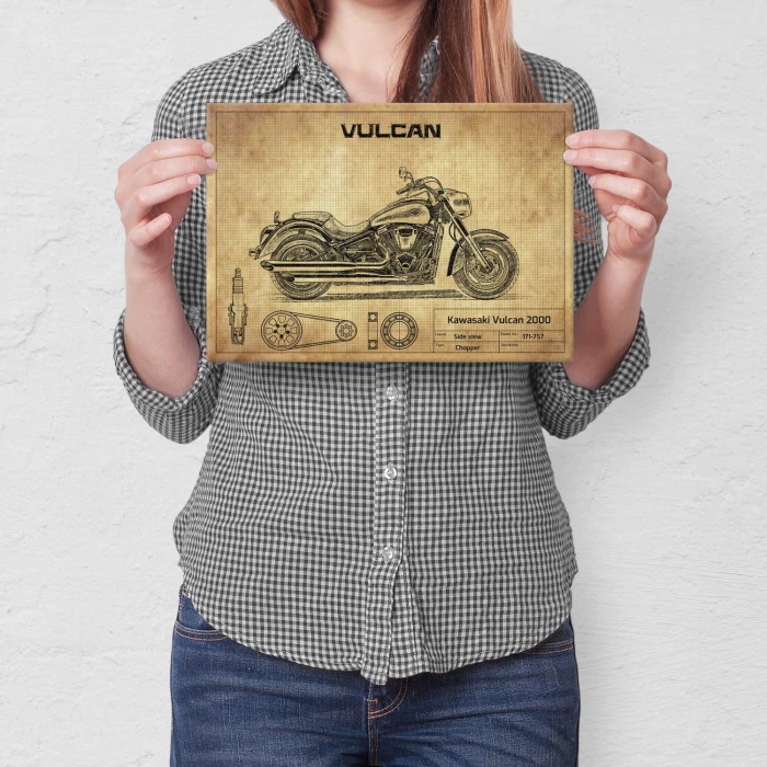 Plakat metalowy Kawasaki Vulcan 2000 Prezent