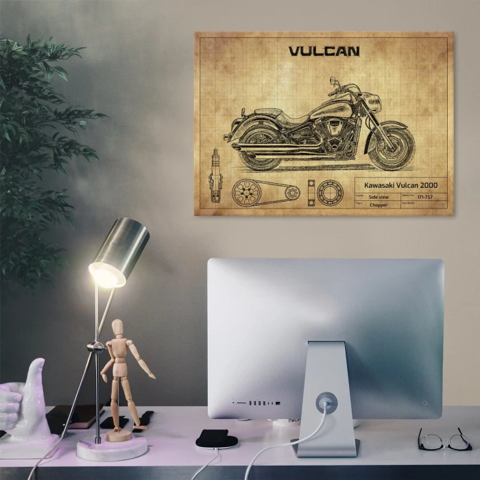 Plakat metalowy Kawasaki Vulcan 2000 Prezent
