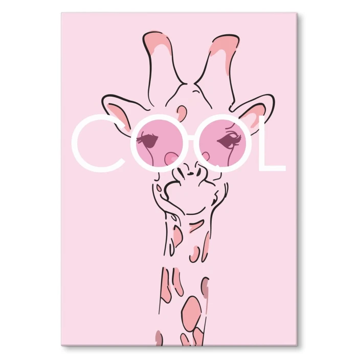 Plakat metalowy Cool giraffe Prezent