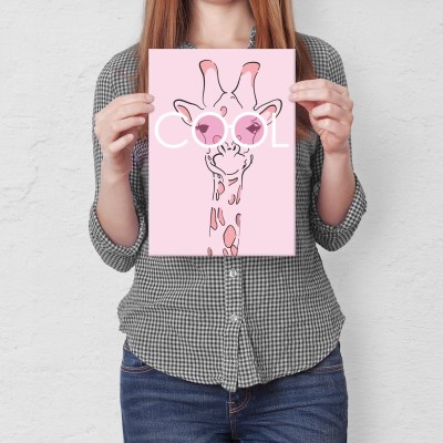 Poster metal Cool giraffe gift
