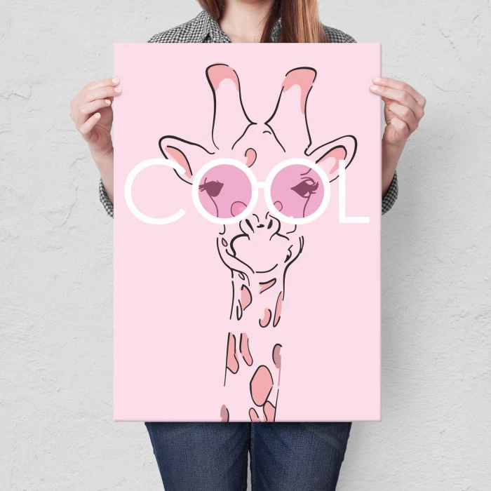 Poster metal Cool giraffe gift