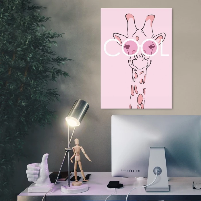 Plakat metalowy Cool giraffe Prezent
