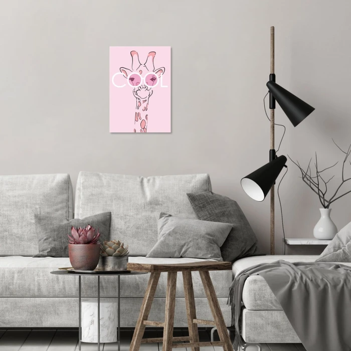 Plakat metalowy Cool giraffe Prezent