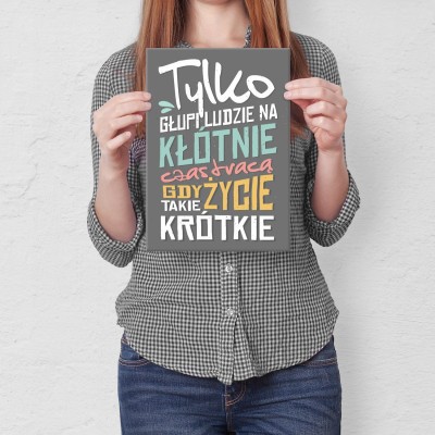 Plakat metalowy Tylko głupi ludzie Prezent