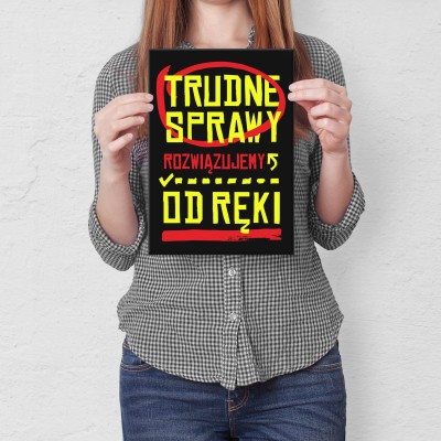 Plakat metalowy Trudne sprawy Prezent