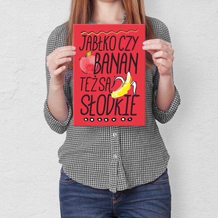 Poster metal Jabłko czy banan gift