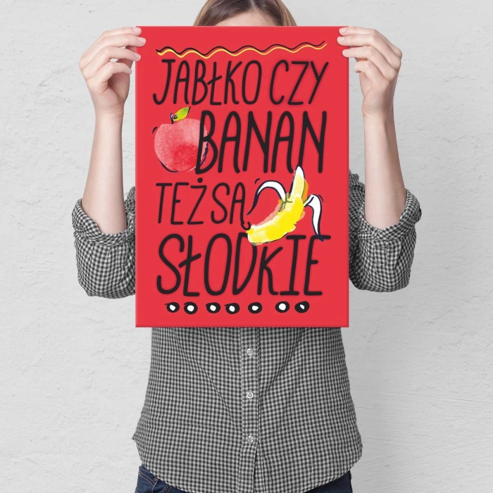 Poster metal Jabłko czy banan gift