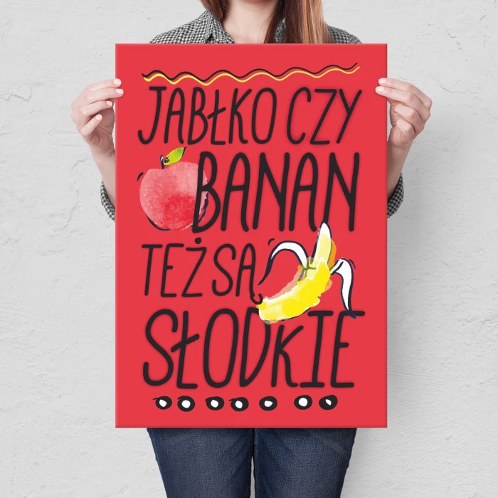 Plakat metalowy Jabłko czy banan Prezent