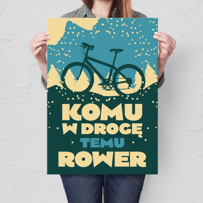 Plakat metalowy Komu w drogę temu rower Prezent
