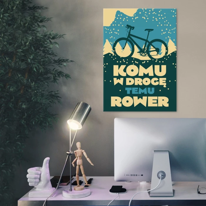 Plakat metalowy Komu w drogę temu rower Prezent