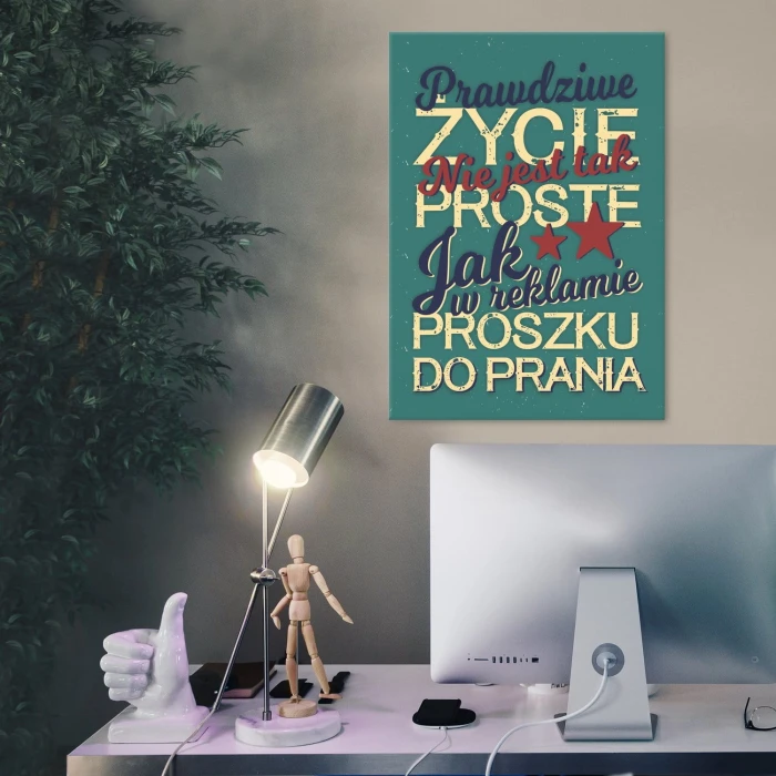 Plakat metalowy Prawdziwe życie Prezent