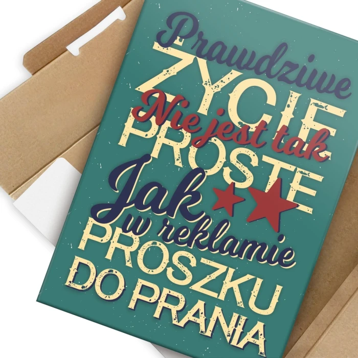 Plakat metalowy Prawdziwe życie Prezent