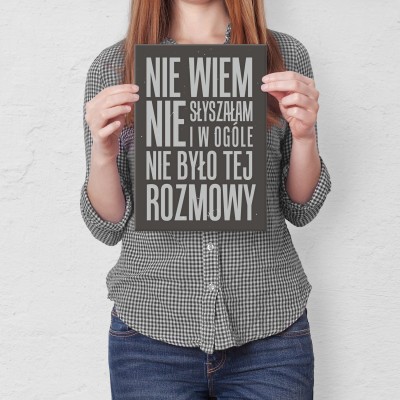 Plakat metalowy Nie wiem Prezent