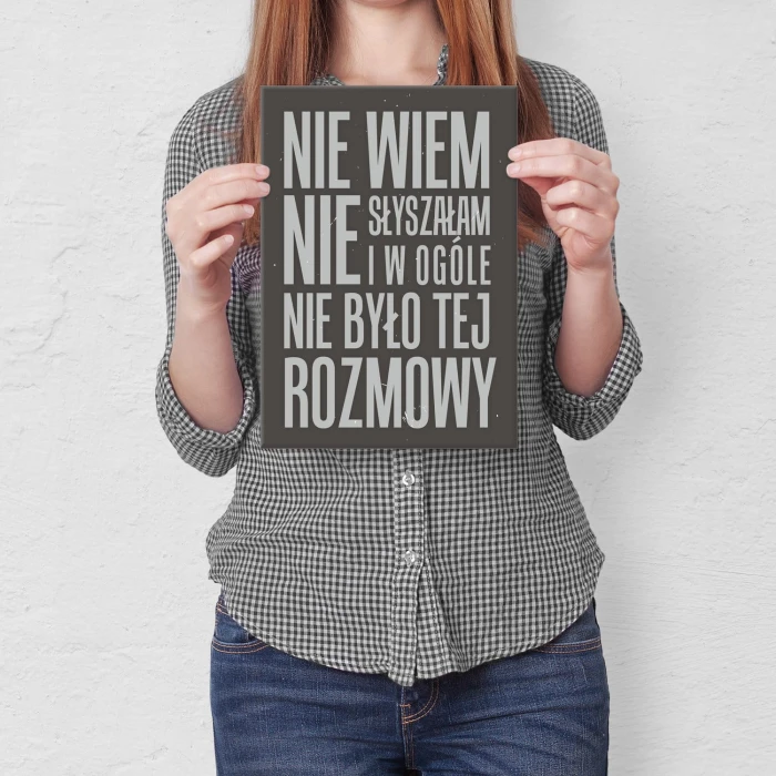Plakat metalowy Nie wiem Prezent