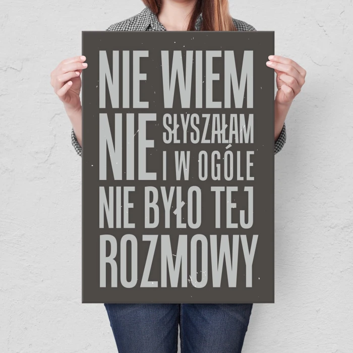 Plakat metalowy Nie wiem Prezent