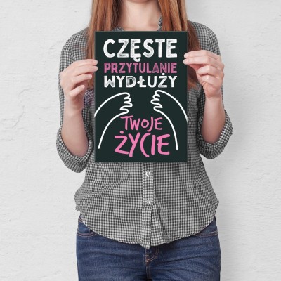 Plakat metalowy Częste przytulanie Prezent