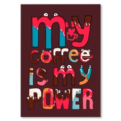 Plakat metalowy My coffee is my power Prezent