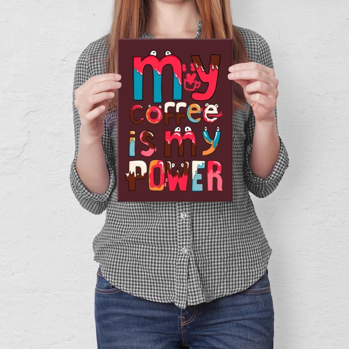 Plakat metalowy My coffee is my power Prezent