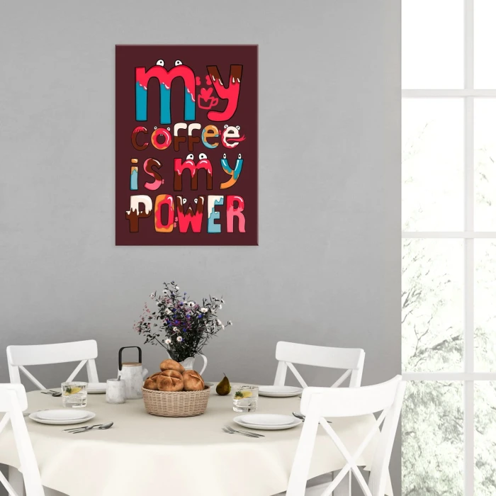Plakat metalowy My coffee is my power Prezent