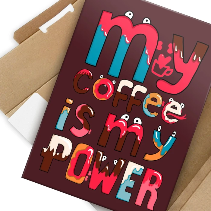 Poster metal My coffee is my power gift