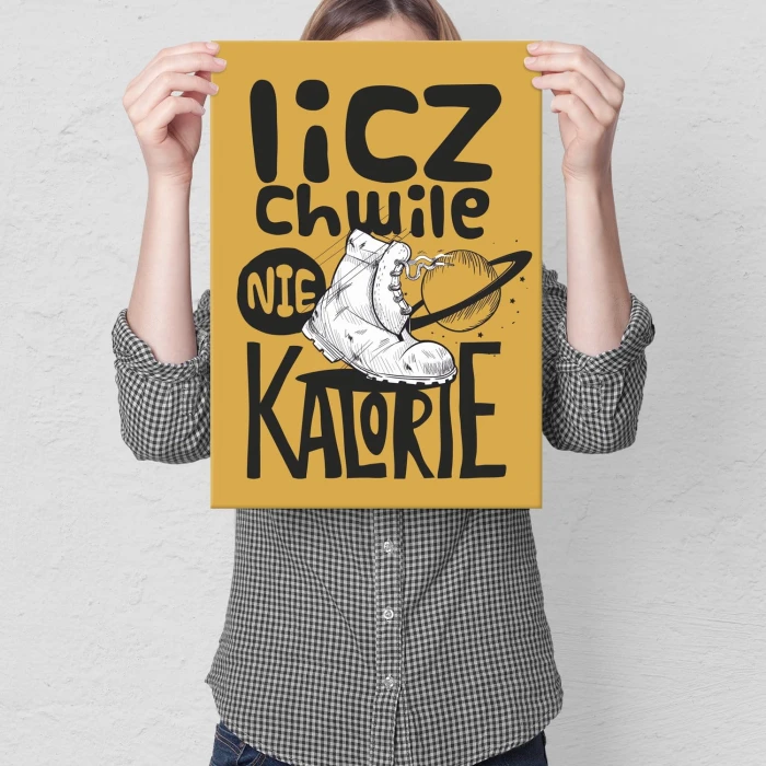Plakat metalowy Licz chwile nie kalorie Prezent