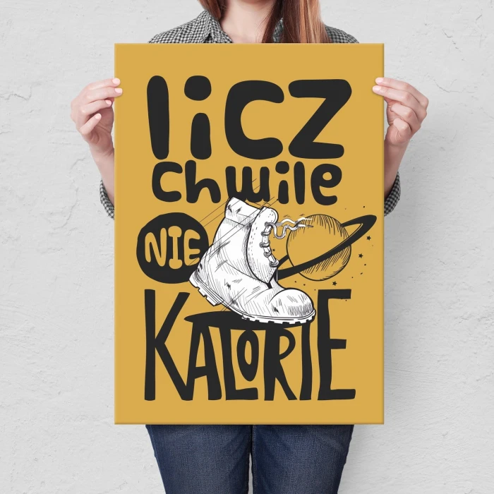 Plakat metalowy Licz chwile nie kalorie Prezent