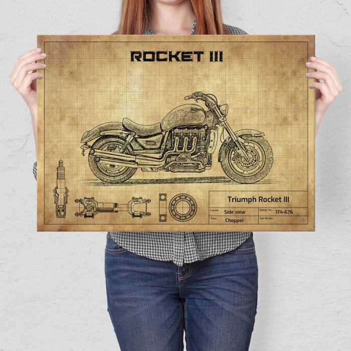 Plakat metalowy Triumph Rocket III Prezent