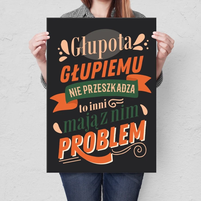 Poster metal Głupota gift