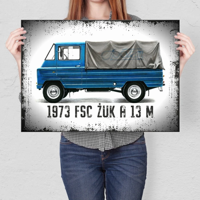 Plakat metalowy 1973 FSC ŻUK A 13 M Prezent