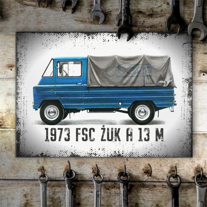 Plakat metalowy 1973 FSC ŻUK A 13 M Prezent