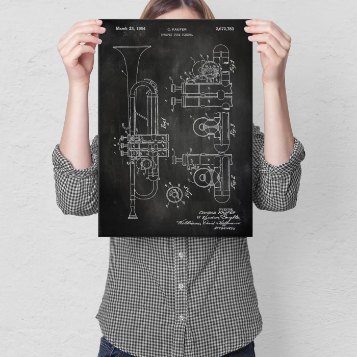 Poster metal Trumpet Slate gift
