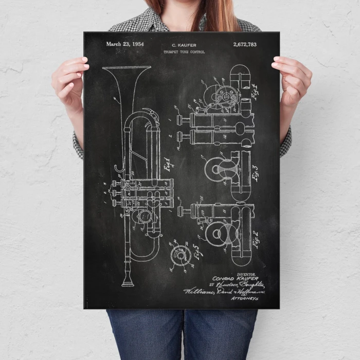 Plakat metalowy Trumpet Slate Prezent