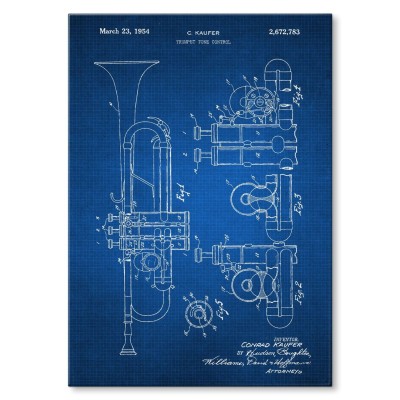 Plakat metalowy Trumpet Tech Prezent