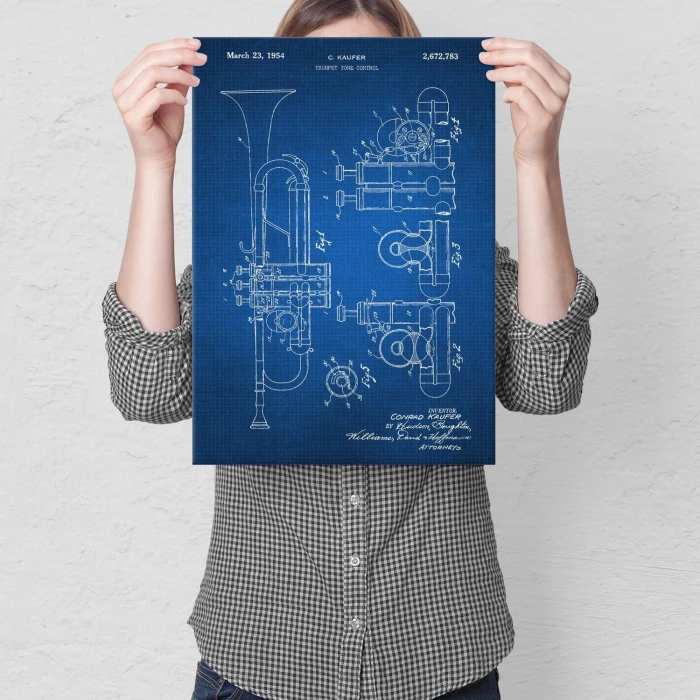Plakat metalowy Trumpet Tech Prezent