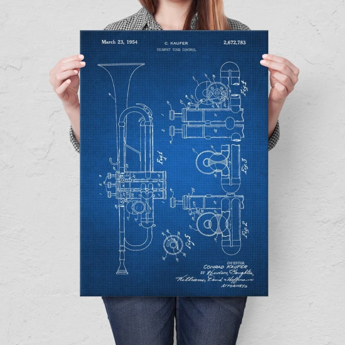 Plakat metalowy Trumpet Tech Prezent