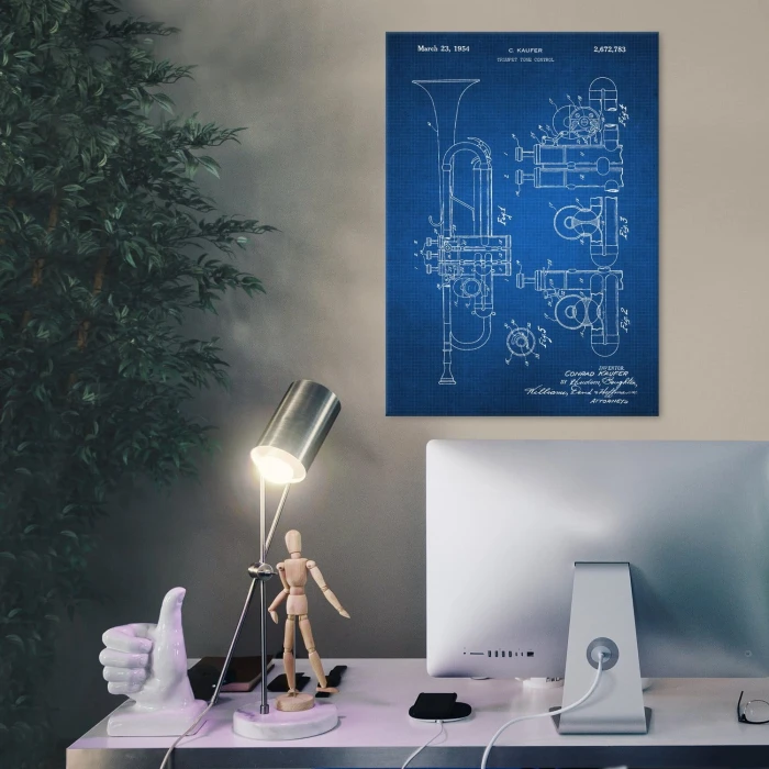 Plakat metalowy Trumpet Tech Prezent