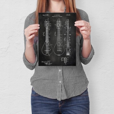 Plakat metalowy Stringed Instrument Slate Prezent
