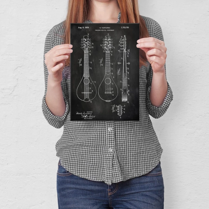 Plakat metalowy Stringed Instrument Slate Prezent