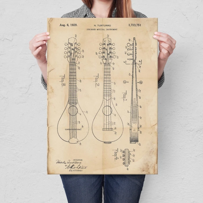 Poster metal Stringed Instrument Retro gift