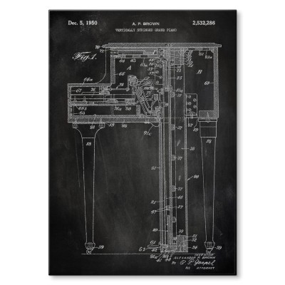 Plakat metalowy Grand Piano Slate Prezent
